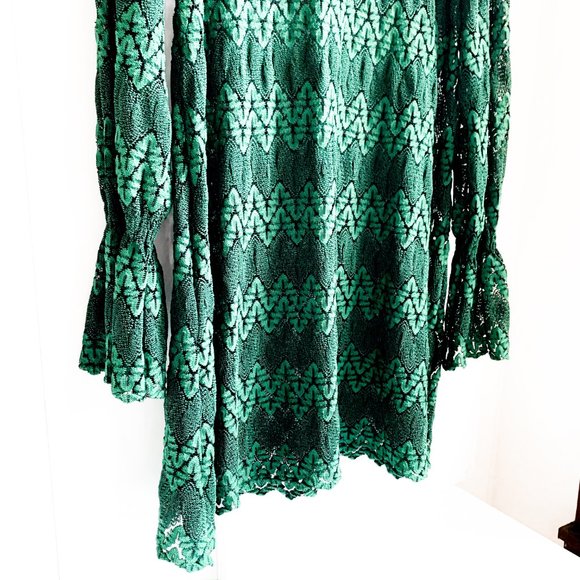 free people long sleeve boho dress w/flare sleeves - Picture 7 of 10